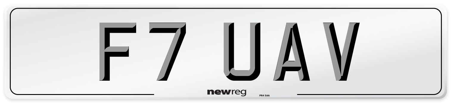 F7 UAV Number Plate from New Reg